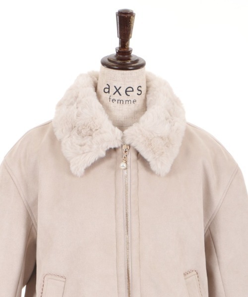 axes femme（アクシーズファム）の「ランダムファースエードコート（その他アウター・レディース・ベージュ/グレー/ミント・MEDIUM）」の17枚目の写真