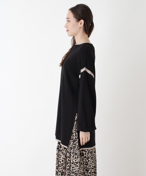 SHOO・LA・RUE（シューラルー）の「◆配色デザインニットプルオーバー（ニット/セーター・レディース・ブラック/ベージュ/ブルー・00）」の10枚目の写真