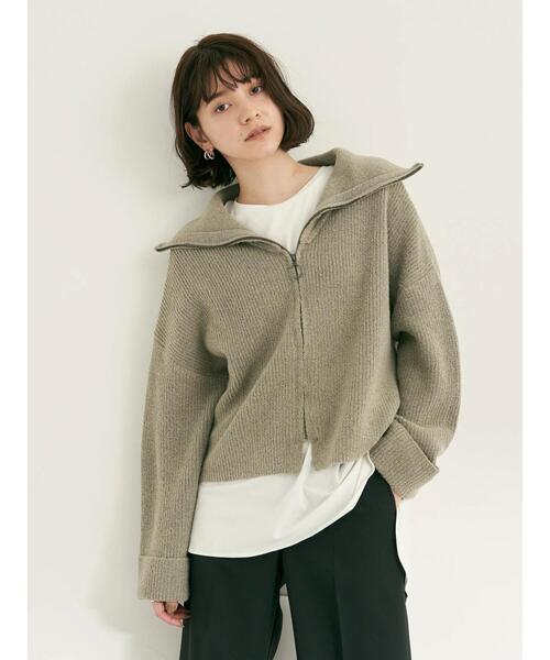 Editt by YECCA VECCA(エディットバイイェッカヴェッカ)の「セーラーカラーZIPニット*(カーディガン/ボレロ・レディース・グレー/カーキ/イエロー/ブルー・FREE)」の16枚目の写真