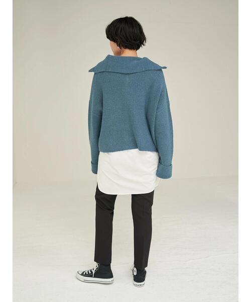 Editt by YECCA VECCA(エディットバイイェッカヴェッカ)の「セーラーカラーZIPニット*(カーディガン/ボレロ・レディース・グレー/カーキ/イエロー/ブルー・FREE)」の13枚目の写真