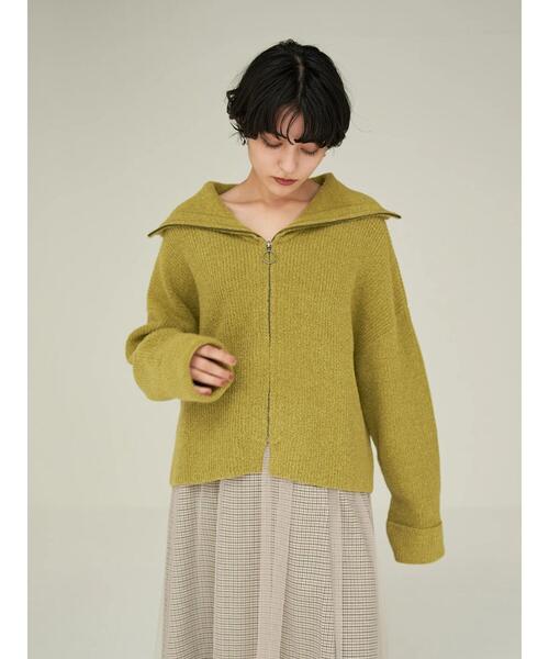 Editt by YECCA VECCA(エディットバイイェッカヴェッカ)の「セーラーカラーZIPニット*(カーディガン/ボレロ・レディース・グレー/カーキ/イエロー/ブルー・FREE)」の7枚目の写真