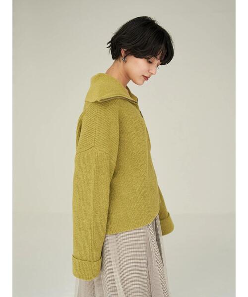Editt by YECCA VECCA(エディットバイイェッカヴェッカ)の「セーラーカラーZIPニット*(カーディガン/ボレロ・レディース・グレー/カーキ/イエロー/ブルー・FREE)」の8枚目の写真