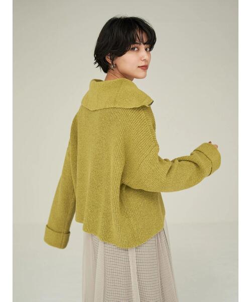 Editt by YECCA VECCA(エディットバイイェッカヴェッカ)の「セーラーカラーZIPニット*(カーディガン/ボレロ・レディース・グレー/カーキ/イエロー/ブルー・FREE)」の20枚目の写真