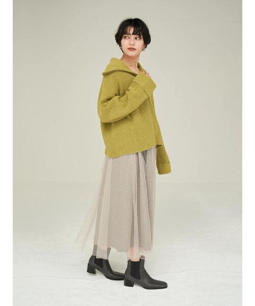Editt by YECCA VECCA(エディットバイイェッカヴェッカ)の「セーラーカラーZIPニット*(カーディガン/ボレロ・レディース・グレー/カーキ/イエロー/ブルー・FREE)」の19枚目の写真
