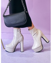 Mafmof | Mafmof(マフモフ) ボリューム厚底ストーム太ヒールストレッチ ブーツ(ブーツ)