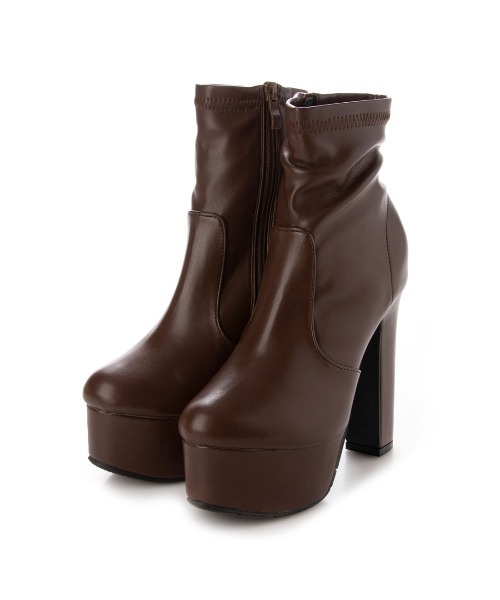 Mafmof（マフモフ）の「Mafmof(マフモフ) ボリューム厚底ストーム太ヒールストレッチ ブーツ（ブーツ・レディース・ブラック/ブラック系その他/ブラウン/ベージュ/ホワイト・S/M/L/LL）」の10枚目の写真