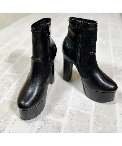 Mafmof（マフモフ）の「Mafmof(マフモフ) ボリューム厚底ストーム太ヒールストレッチ ブーツ（ブーツ・レディース・ブラック/ブラック系その他/ブラウン/ベージュ/ホワイト・S/M/L/LL）」の19枚目の写真