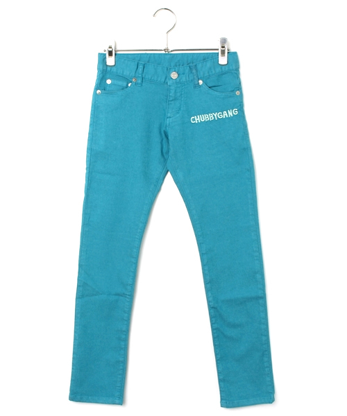 CHUBBYGANG（チャビーギャング）の「ロゴ刺繍　ストレッチツイルカラーパンツ（その他パンツ・キッズ・イエロー/ピンク/ホワイト/エメラルド・150/160/140）」の3枚目の写真