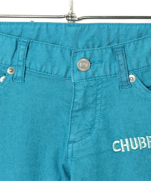 CHUBBYGANG（チャビーギャング）の「ロゴ刺繍　ストレッチツイルカラーパンツ（その他パンツ・キッズ・イエロー/ピンク/ホワイト/エメラルド・150/160/140）」の6枚目の写真