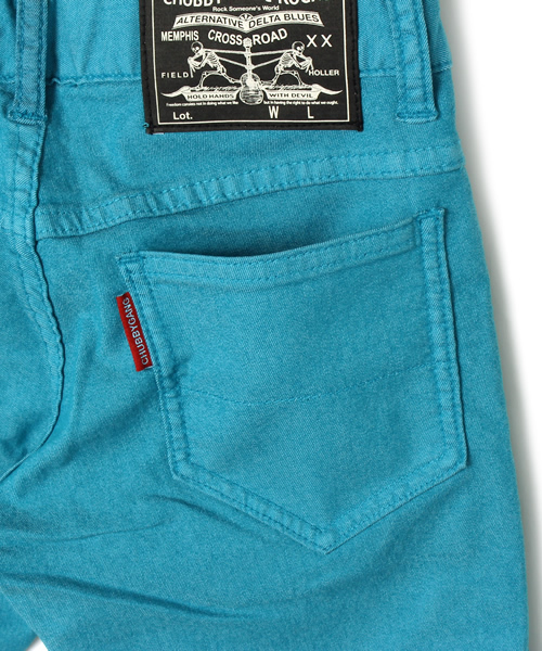 CHUBBYGANG（チャビーギャング）の「ロゴ刺繍　ストレッチツイルカラーパンツ（その他パンツ・キッズ・イエロー/ピンク/ホワイト/エメラルド・150/160/140）」の11枚目の写真