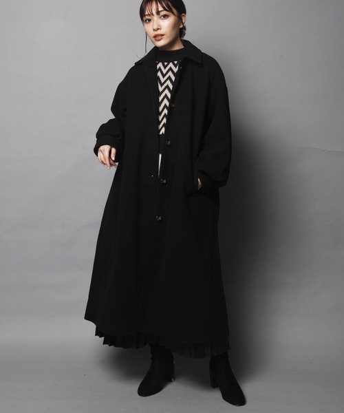 ARCANUM DESIGN（アルカナムデザイン）の「WEB限定 ARL ステンカラーマキシコート（ステンカラーコート・レディース・ブラック/カーキ/アイボリー/モカ・FREE）」の5枚目の写真