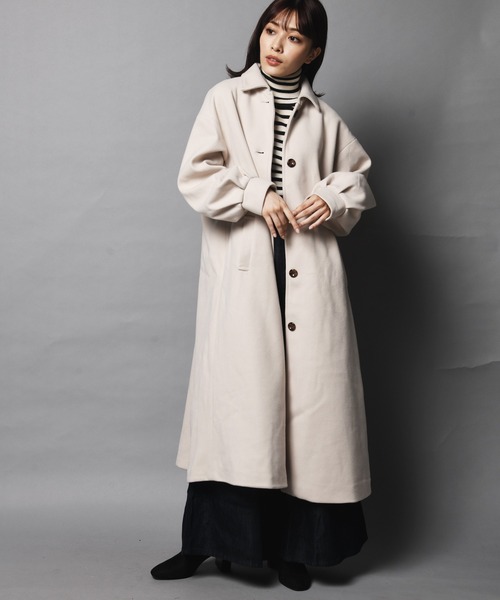 ARCANUM DESIGN（アルカナムデザイン）の「WEB限定 ARL ステンカラーマキシコート（ステンカラーコート・レディース・ブラック/カーキ/アイボリー/モカ・FREE）」の11枚目の写真