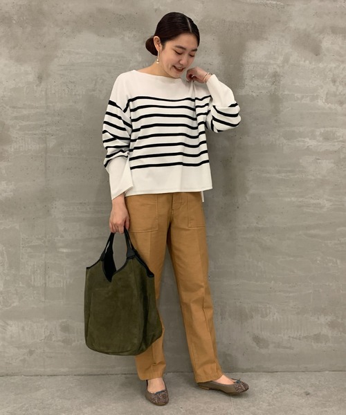 BEARDSLEY（ビアズリー）の「大きめなポケット ヒップラインをカバー 製品染めパンツ（その他パンツ・レディース・オレンジ/カーキ・FREE）」の11枚目の写真