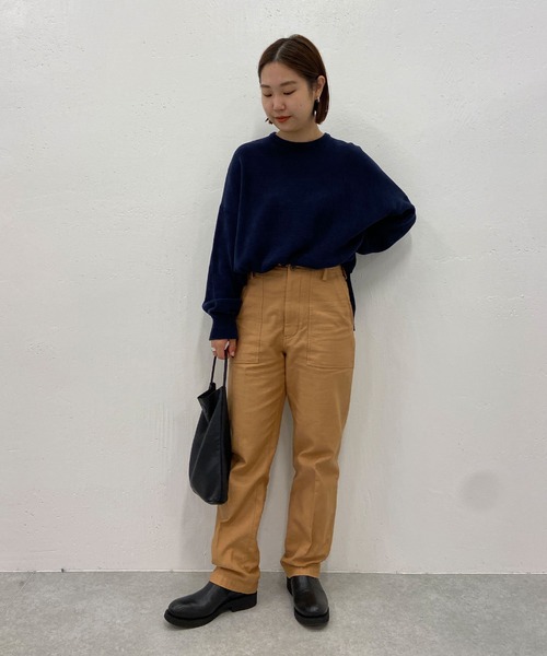 BEARDSLEY（ビアズリー）の「大きめなポケット ヒップラインをカバー 製品染めパンツ（その他パンツ・レディース・オレンジ/カーキ・FREE）」の9枚目の写真