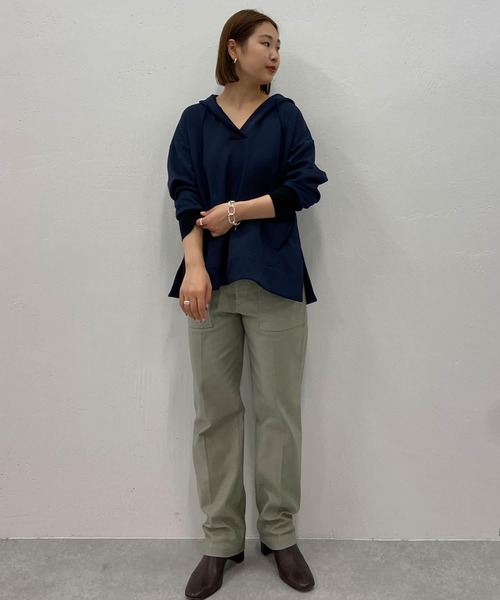 BEARDSLEY（ビアズリー）の「大きめなポケット ヒップラインをカバー 製品染めパンツ（その他パンツ・レディース・オレンジ/カーキ・FREE）」の21枚目の写真