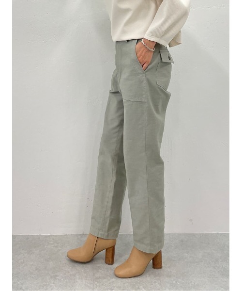 BEARDSLEY（ビアズリー）の「大きめなポケット ヒップラインをカバー 製品染めパンツ（その他パンツ・レディース・オレンジ/カーキ・FREE）」の5枚目の写真