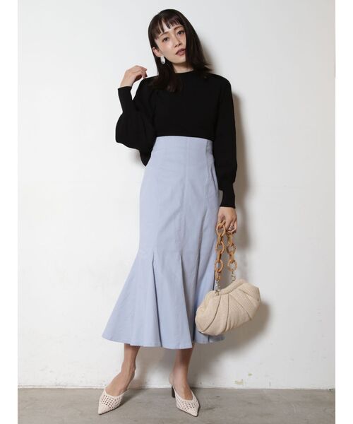 COTORICA（コトリカ）の「ストレッチチノマーメイドスカート（スカート・レディース・ライトブルー/ベージュ/ブラック・MEDIUM/SMALL）」の14枚目の写真