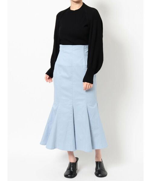 COTORICA（コトリカ）の「ストレッチチノマーメイドスカート（スカート・レディース・ライトブルー/ベージュ/ブラック・MEDIUM/SMALL）」の4枚目の写真