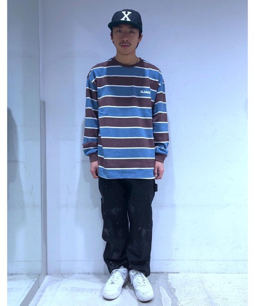 トップス STANDARD LOGO L/S STRIPE TEE XLARGE XLARGE（エクストララージ）の「STANDARD LOGO L/S STRIPE TEE