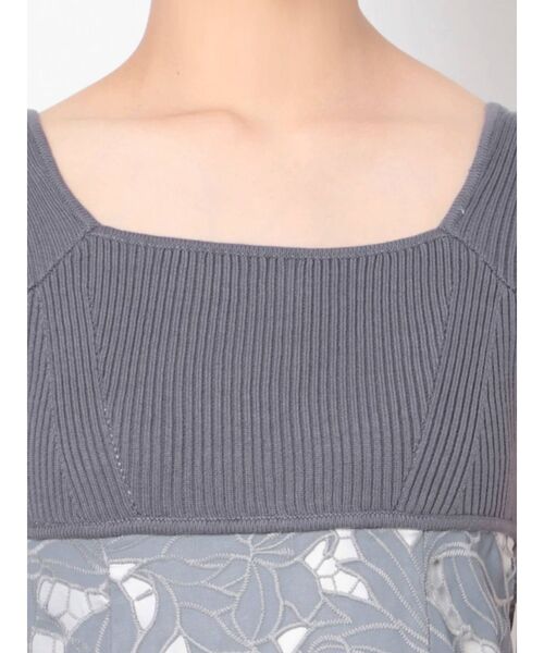 MERCURYDUO(マーキュリーデュオ)の「カットワーク刺繍ニットドッキングキャミジャンスカ(ワンピース・レディース・ブラック/ブルー/ベージュ・SMALL/MEDIUM)」の15枚目の写真