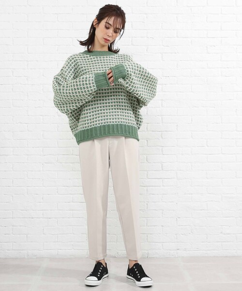 SHOO・LA・RUE（シューラルー）の「◆ジャカード柄ニット（ニット/セーター・レディース・グリーン系その他5/ブラック系3/ベージュ系3・00）」の14枚目の写真