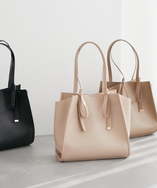 ROPE' PICNIC（ロペピクニック）の「【軽量】フラットリボンハンドルA4トートバッグ（トートバッグ・レディース・ブラック/ベージュ/ピンク系その他2・FREE）」の3枚目の写真