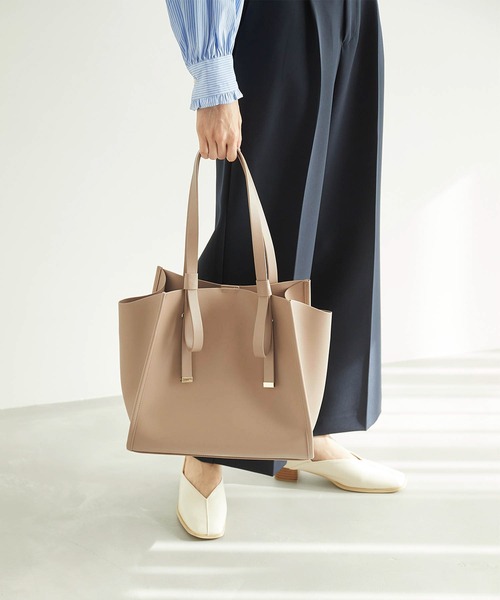 ROPE' PICNIC（ロペピクニック）の「【軽量】フラットリボンハンドルA4トートバッグ（トートバッグ・レディース・ブラック/ベージュ/ピンク系その他2・FREE）」の19枚目の写真