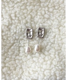 mou | ホールスクエアプレートパールピアス(ピアス(両耳用))