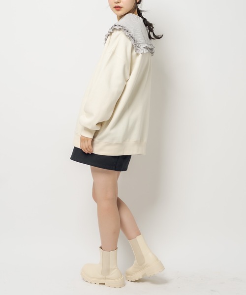 OLIVE des OLIVE（オリーブデオリーブ）の「ルーズなCatスウェット/トレーナー（スウェット・レディース・ライトグレー/アイボリー/スミクロ・FREE）」の21枚目の写真