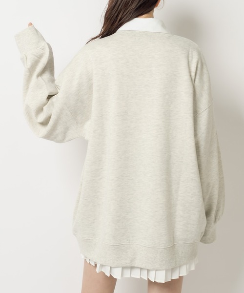 OLIVE des OLIVE（オリーブデオリーブ）の「ルーズなCatスウェット/トレーナー（スウェット・レディース・ライトグレー/アイボリー/スミクロ・FREE）」の18枚目の写真