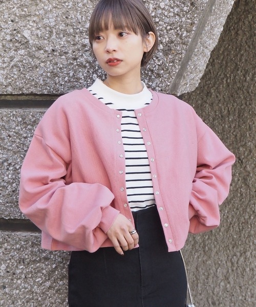 テレコ2wayスナップショートカーディガン
