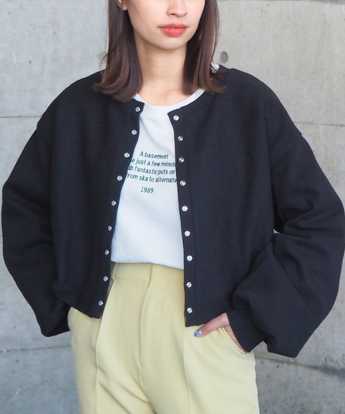 テレコ2wayスナップショートカーディガン