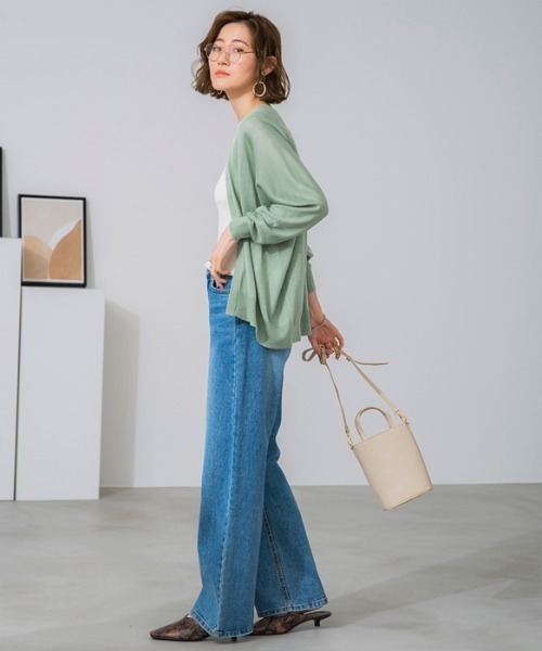 GeeRA(ジーラ)の「ドルマンニットカーディガン(カーディガン/ボレロ・レディース・グリーン/ブラック/モカ・XX-LARGE/LARGE/X-LARGE/MEDIUM)」の12枚目の写真
