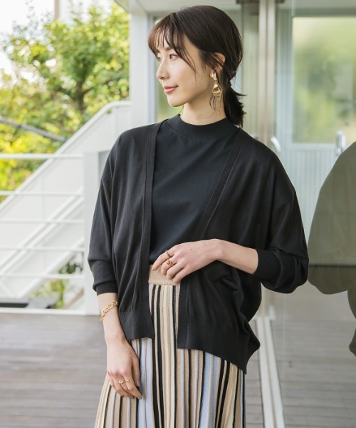 GeeRA(ジーラ)の「ドルマンニットカーディガン(カーディガン/ボレロ・レディース・グリーン/ブラック/モカ・XX-LARGE/LARGE/X-LARGE/MEDIUM)」の10枚目の写真