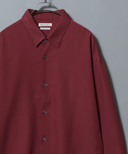 ANPAS（アンパス）の「MADE IN JAPAN Reflax(R) Oversize Balloon Sleeve Shirt/日本製 リフラクス オーバーサイズ バルーンスリーブシャツ メンズ 長袖シャツ（シャツ/ブラウス・メンズ・ホワイト/ブラック/イエロー/セージグリーン/オレンジ/ブルー/ライトグレー/パープル/ワイン/マスタード/ベージュ・M/L）」の10枚目の写真