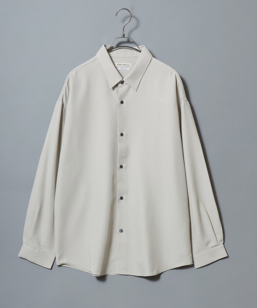 ANPAS（アンパス）の「MADE IN JAPAN Reflax(R) Oversize Balloon Sleeve Shirt/日本製 リフラクス オーバーサイズ バルーンスリーブシャツ メンズ 長袖シャツ（シャツ/ブラウス・メンズ・ホワイト/ブラック/イエロー/セージグリーン/オレンジ/ブルー/ライトグレー/パープル/ワイン/マスタード/ベージュ・M/L）」の22枚目の写真
