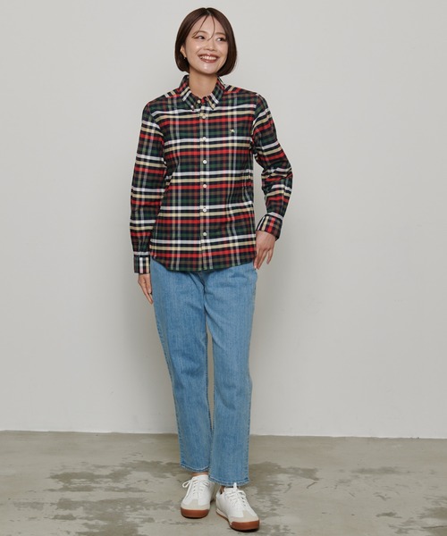 Arnold Palmer（アーノルドパーマー）の「APクラシック ハウスチェック オックス 長袖 シェア シャツ（シャツ/ブラウス・レディース・ブルー系その他/ベージュ系その他・S/LL/M/XS/L）」の4枚目の写真