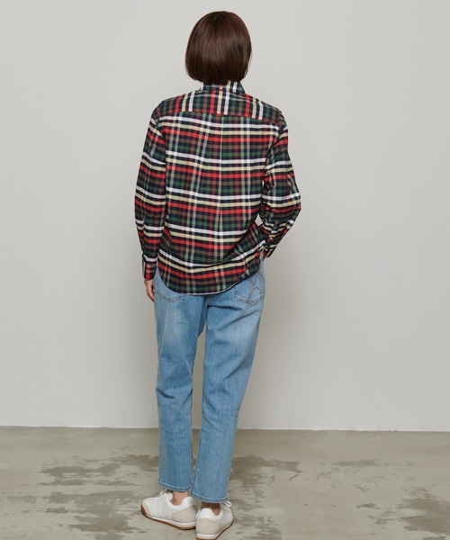 Arnold Palmer（アーノルドパーマー）の「APクラシック ハウスチェック オックス 長袖 シェア シャツ（シャツ/ブラウス・レディース・ブルー系その他/ベージュ系その他・S/LL/M/XS/L）」の6枚目の写真