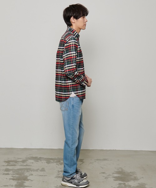 Arnold Palmer（アーノルドパーマー）の「APクラシック ハウスチェック オックス 長袖 シェア シャツ（シャツ/ブラウス・レディース・ブルー系その他/ベージュ系その他・S/LL/M/XS/L）」の21枚目の写真