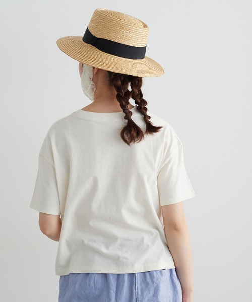 chambre de charme(シャンブルドゥシャーム)の「cdc 30コーマ天竺 かだんのお花ビーズT(Tシャツ/カットソー・レディース・ブルー/キナリ・FREE)」の21枚目の写真