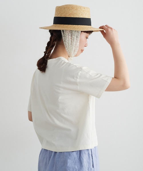 chambre de charme(シャンブルドゥシャーム)の「cdc 30コーマ天竺 かだんのお花ビーズT(Tシャツ/カットソー・レディース・ブルー/キナリ・FREE)」の22枚目の写真