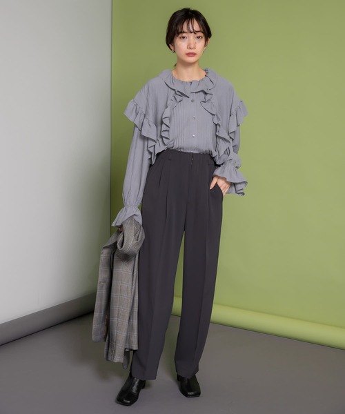 KBF（ケイビーエフ）の「イージースラックス（その他パンツ・レディース・チャコールグレー/オフホワイト・ONE）」の13枚目の写真