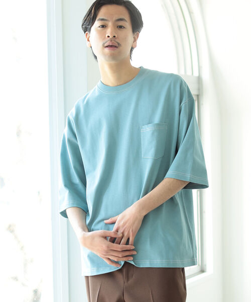 BEAMS(ビームス)の「BEAMS / ステッチ ルーズフィット Tシャツ(Tシャツ/カットソー・メンズ・グリーン系その他4/レッド系その他6・SMALL/MEDIUM/LARGE/X-LARGE)」の2枚目の写真