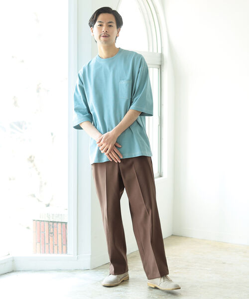 BEAMS(ビームス)の「BEAMS / ステッチ ルーズフィット Tシャツ(Tシャツ/カットソー・メンズ・グリーン系その他4/レッド系その他6・SMALL/MEDIUM/LARGE/X-LARGE)」の8枚目の写真