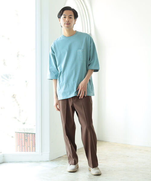 BEAMS(ビームス)の「BEAMS / ステッチ ルーズフィット Tシャツ(Tシャツ/カットソー・メンズ・グリーン系その他4/レッド系その他6・SMALL/MEDIUM/LARGE/X-LARGE)」の9枚目の写真