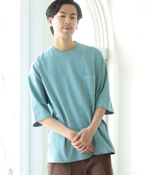 BEAMS(ビームス)の「BEAMS / ステッチ ルーズフィット Tシャツ(Tシャツ/カットソー・メンズ・グリーン系その他4/レッド系その他6・SMALL/MEDIUM/LARGE/X-LARGE)」の11枚目の写真