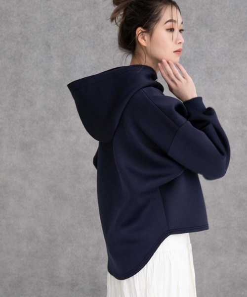 fifth（フィフス）の「バックロングダンボールパーカー（パーカー・レディース・ホワイト/ネイビー・M）」の2枚目の写真