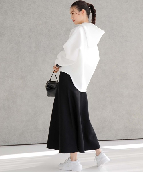 fifth（フィフス）の「バックロングダンボールパーカー（パーカー・レディース・ホワイト/ネイビー・M）」の3枚目の写真