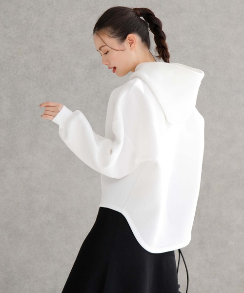 fifth（フィフス）の「バックロングダンボールパーカー（パーカー・レディース・ホワイト/ネイビー・M）」の4枚目の写真