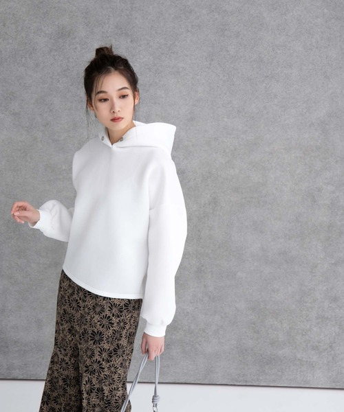 fifth（フィフス）の「バックロングダンボールパーカー（パーカー・レディース・ホワイト/ネイビー・M）」の20枚目の写真